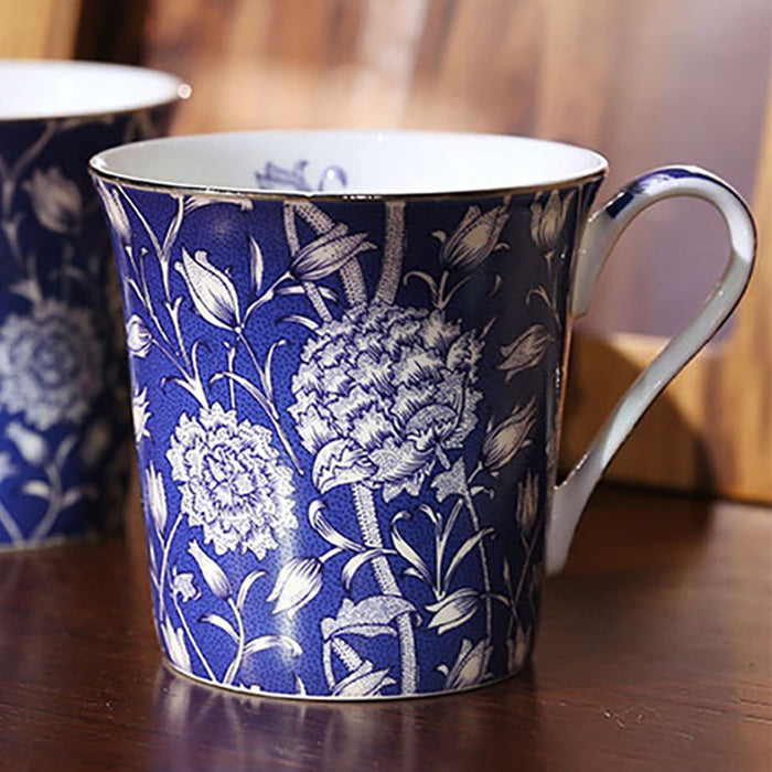 European Fine Bone China Flower Pattern Coffee Mug