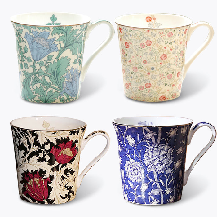 European Fine Bone China Flower Pattern Coffee Mug