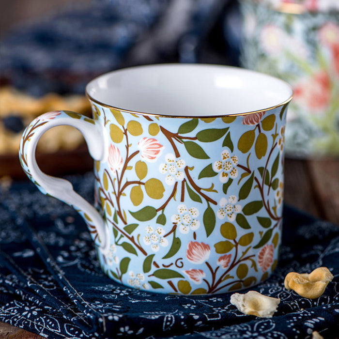 British Vintage Flower Pattern Ceramic Mug