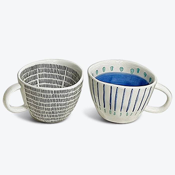 Japanese Handmade Stripes Ceramic Mug