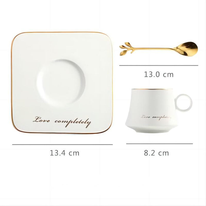 Modern Gold Rim Ceramic Coffee Cup