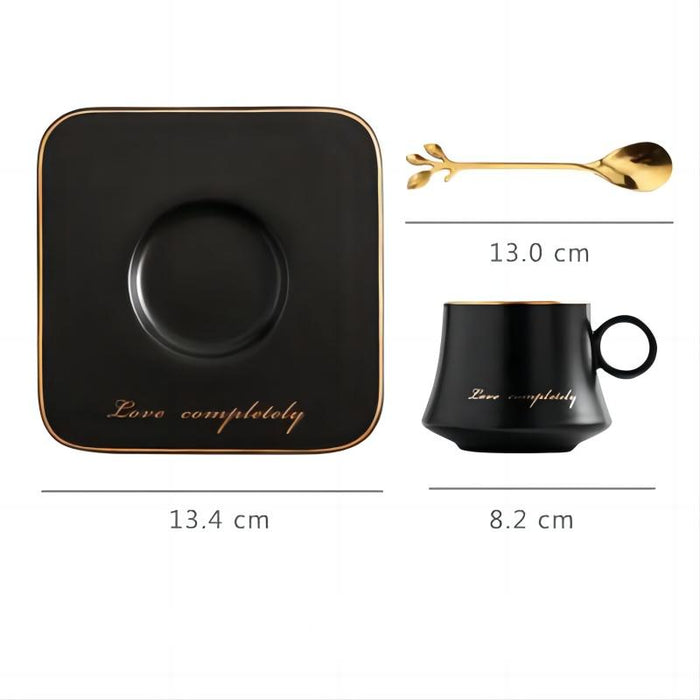 Modern Gold Rim Ceramic Coffee Cup