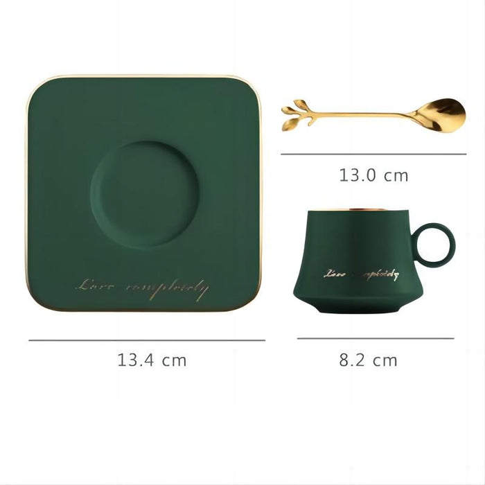 Modern Gold Rim Ceramic Coffee Cup