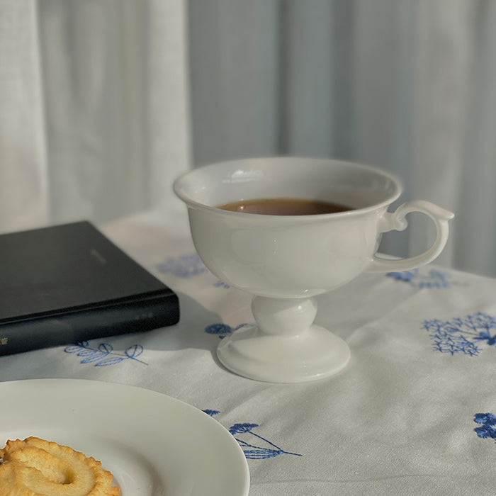 White British Ceramic Goblet Coffee Cup