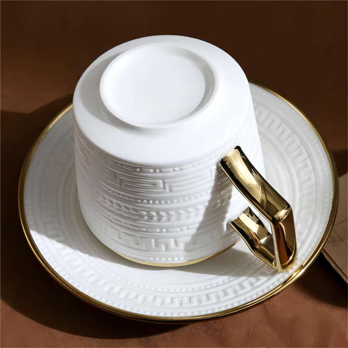 White British Gold Rim Ceramic Coffee Cup