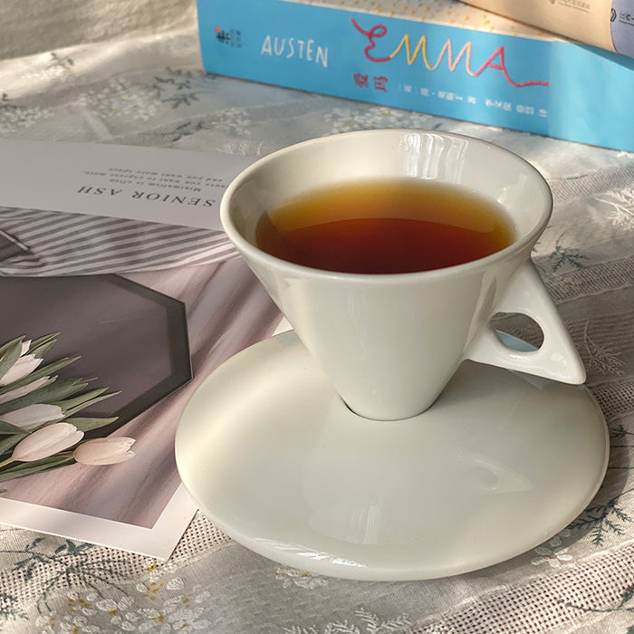 Vintage Mini White Bone China Coffee Cup