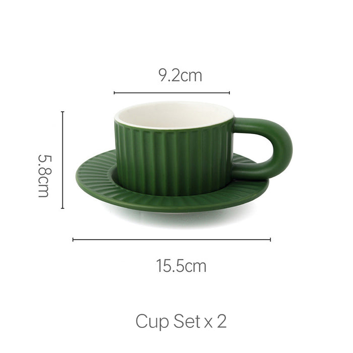 Modern Vertical Stripes Ceramic Coffee Cup
