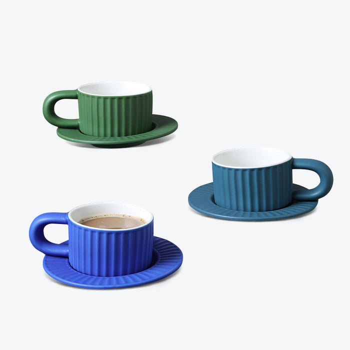 Modern Vertical Stripes Ceramic Coffee Cup