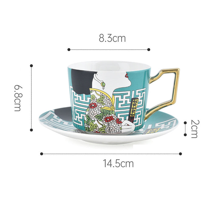 Chinese Cheongsam Ceramic Coffee Cup