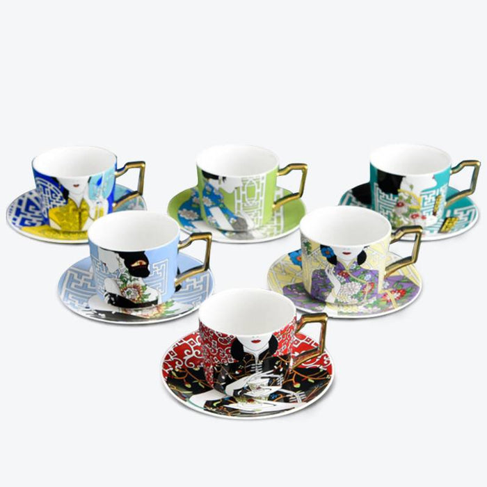 Chinese Cheongsam Ceramic Coffee Cup