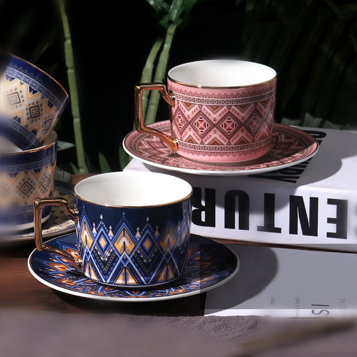 British Geometric Ceramic Coffee Cup