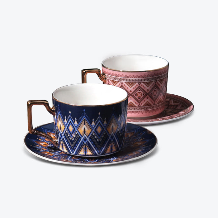 British Geometric Ceramic Coffee Cup