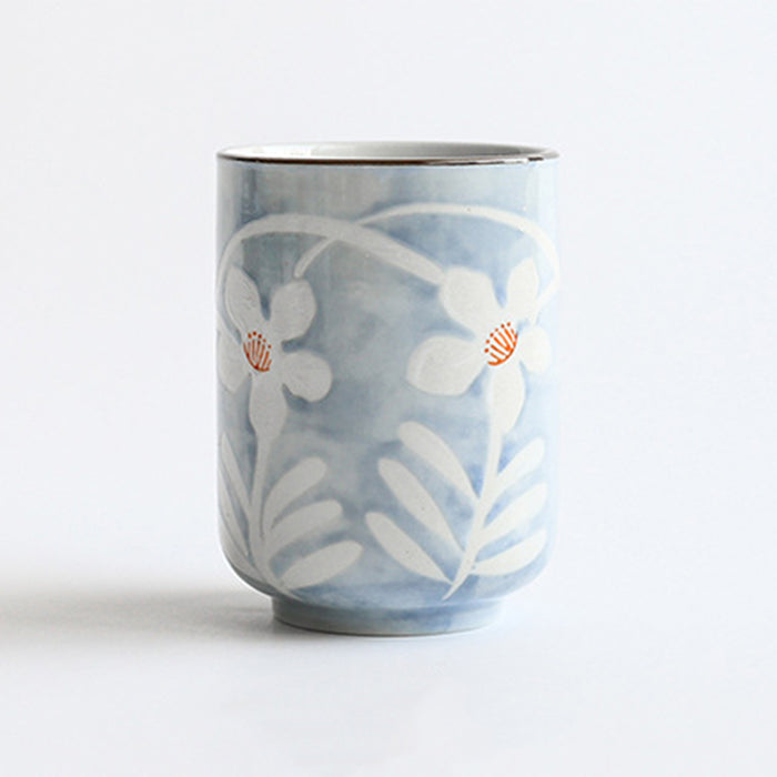 Chinese Hand-painted Flower Handleless Ceramic Cup