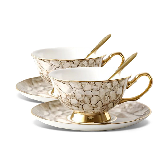 British Hand-painted Ceramic Coffee Cup With Gold Trim
