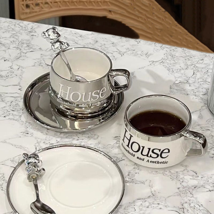 Glossy House Letter Ceramic Coffee Cup