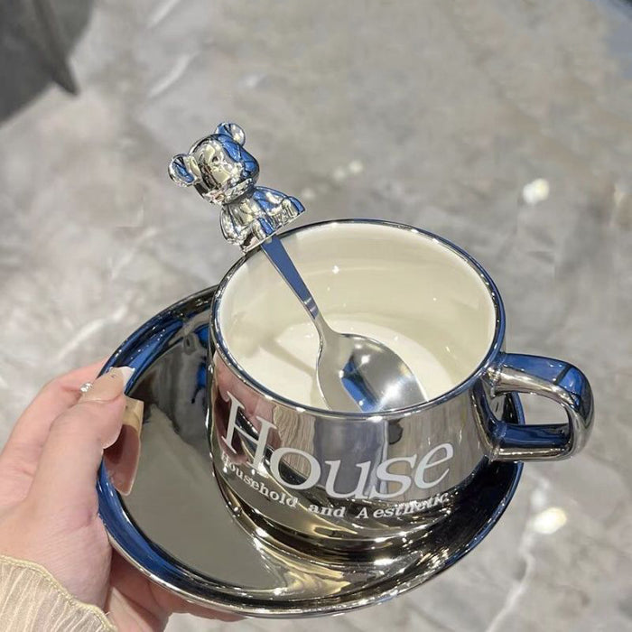 Glossy House Letter Ceramic Coffee Cup