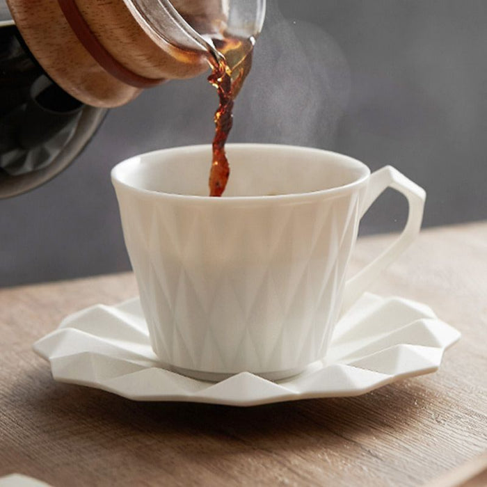 Set of 2 Modern Diamond Pattern Ceramic Coffee Cup