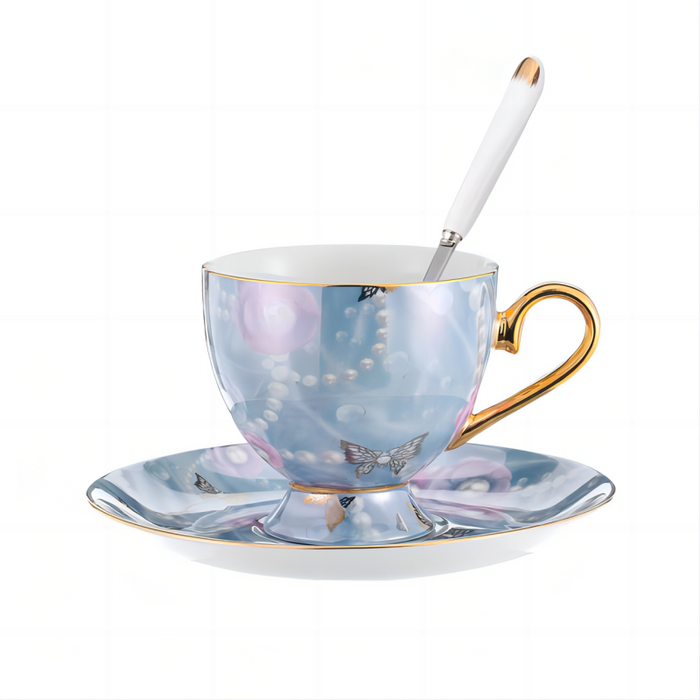 Set of 2 British Butterfly Ceramic Coffee Cup