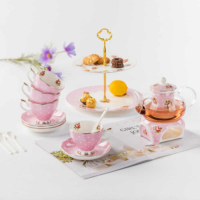 Flower Bird Ceramic English Tea Set