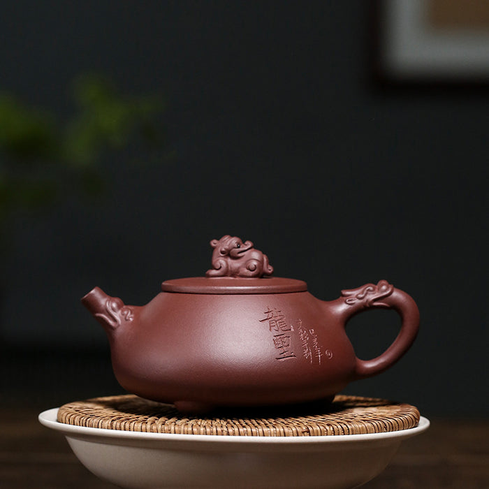 Lettering Yixing Purple Clay Teapot