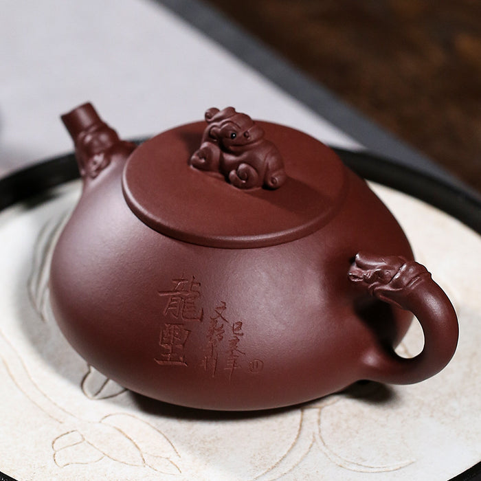 Lettering Yixing Purple Clay Teapot