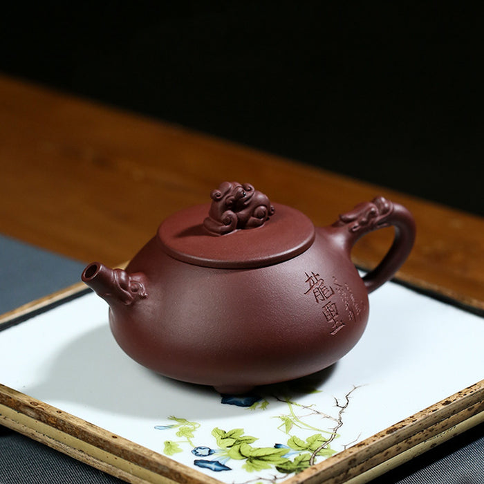 Lettering Yixing Purple Clay Teapot