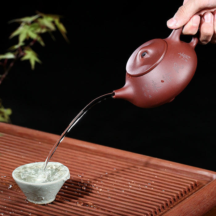 Yixing Handmade Lettering Zisha Teapot