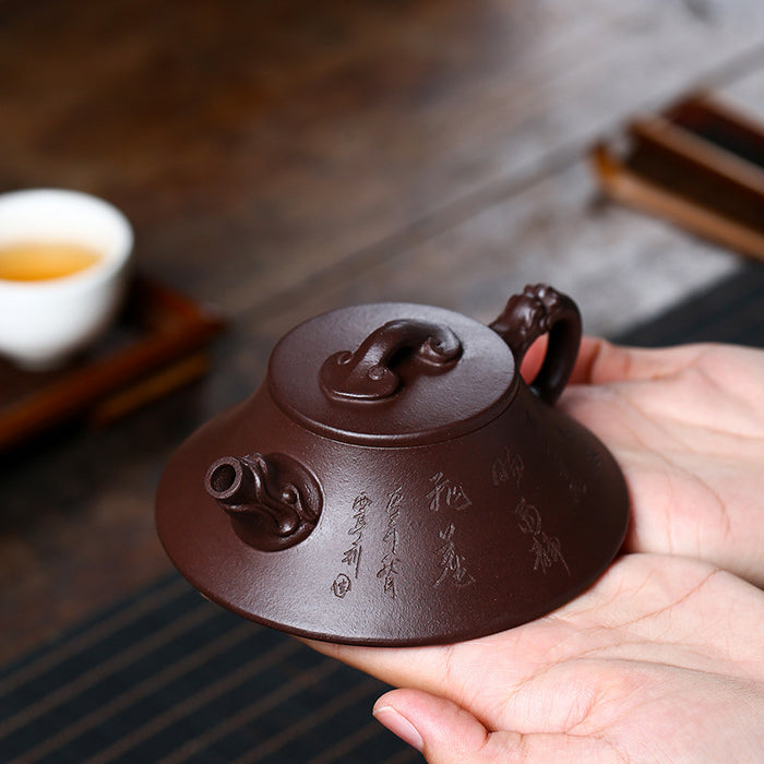 Chinese Hand-carved Purple Clay Teapot