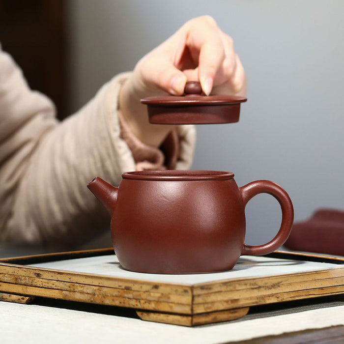 Handmade Zisha Clay Hanwa Teapot-3