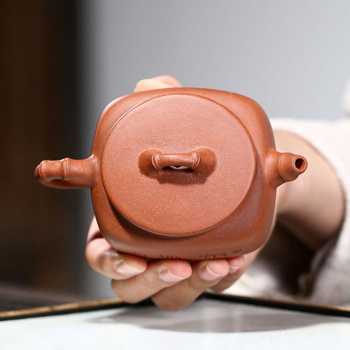 Shrimp Bamboo Yixing Purple Clay Teapot-3