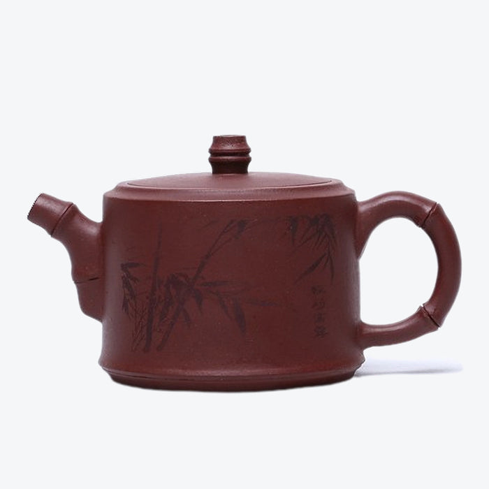 Handmade Bamboo Purple Clay Teapot-1