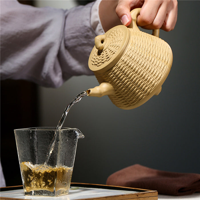Bamboo Weaving Yixing Teapot-4