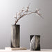 Vintage Black and White Scratch Ceramic Vase-3