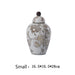Hand Painted Flower Chinese Antique Ceramic Temple Jar-5