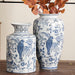 Hand Painted Parrot and Blue Flower Ceramic Vase-2