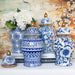 Blue Flower Chinoiserie Temple Jar-6