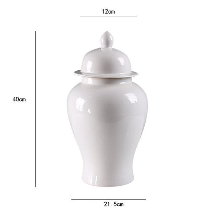 Solid White Jingdezhen Temple Jar-3