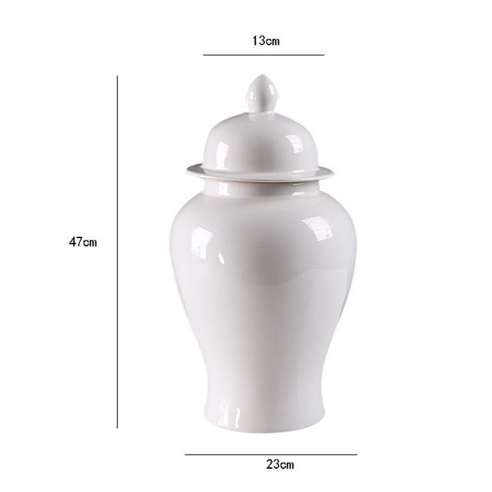 Solid White Jingdezhen Temple Jar-6
