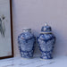 Butterfly Blue and White Porcelain Temple Jar-3