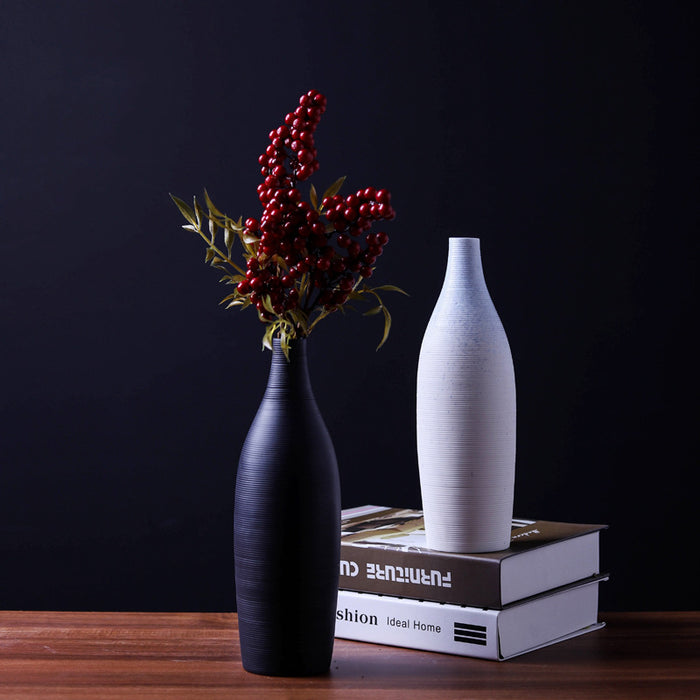Horizontal Striped Ceramic Vase-3