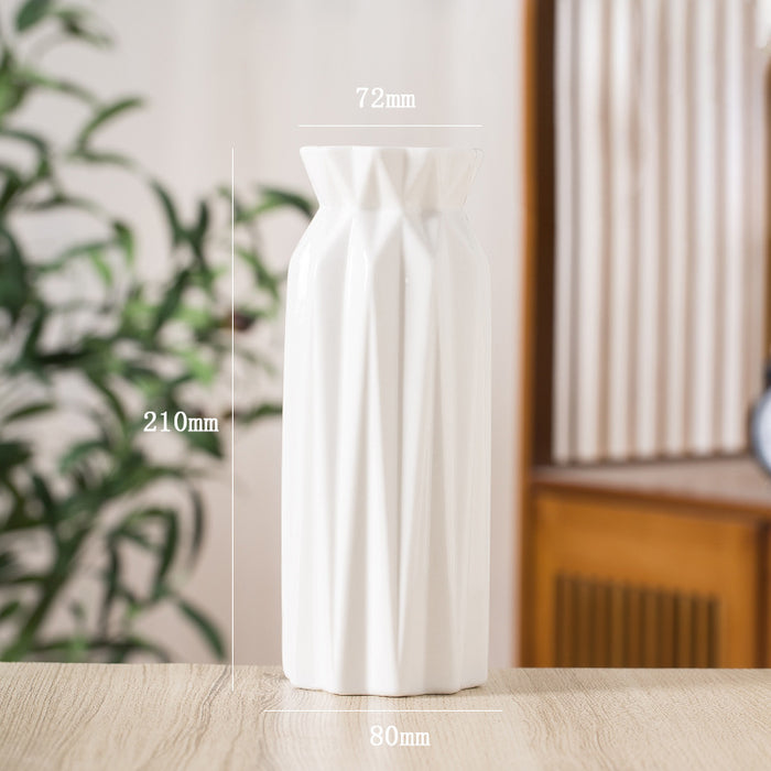 Modern Simple White Ceramic Vase-4