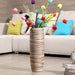 Brown Horizontal Striped Ceramic Floor Vase-2