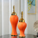 Orange Ginger Jar with Gold Lid-7