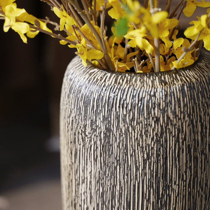 Vintage Vertical Striped Floor Vase-4