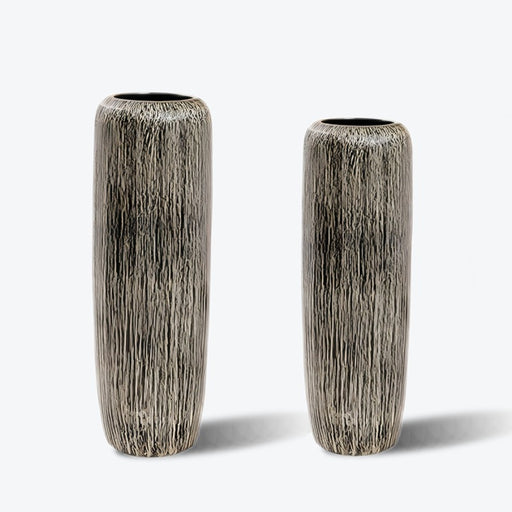 Vintage Vertical Striped Floor Vase-1
