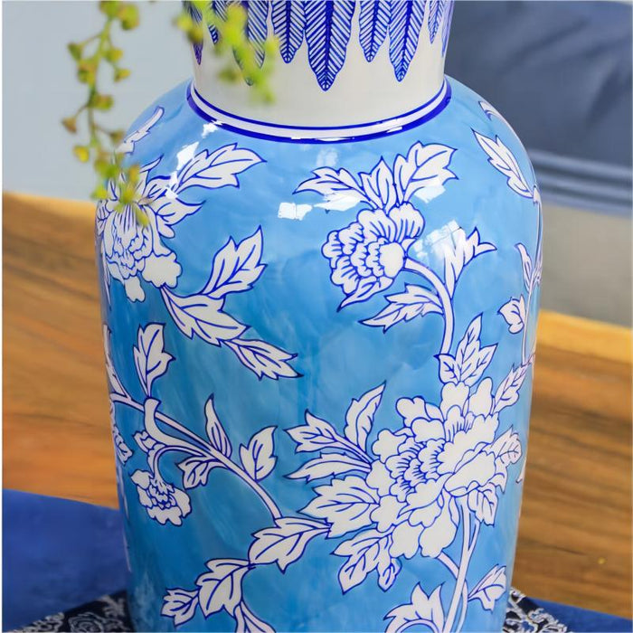 Chinese Tangled Peony Porcelain Vase-4