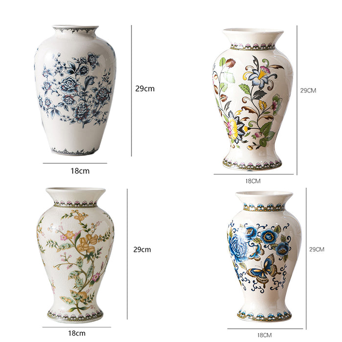 Applique and Ice Crack Design Ceramic Vase-9