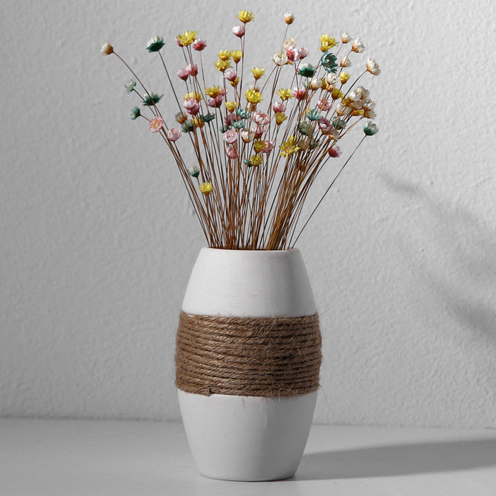 Vintage Hemp Rope Ceramic Vase-2