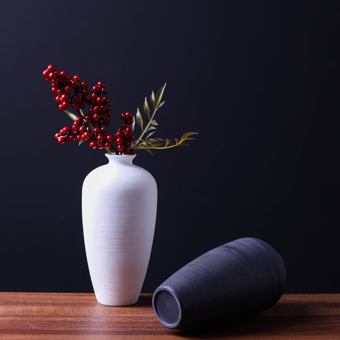 Simple Horizontal Stripes Ceramic Vase-3