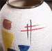 White Geometric Abstract Art Ceramic Vase-3